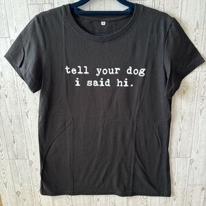 Black Graphic Tee with White Text